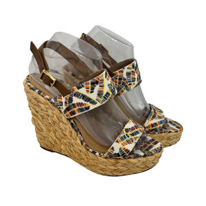 Gibson Latimer Womens Celia Platform Wedge Espadrilles Sandals Size 8.5 Shoes